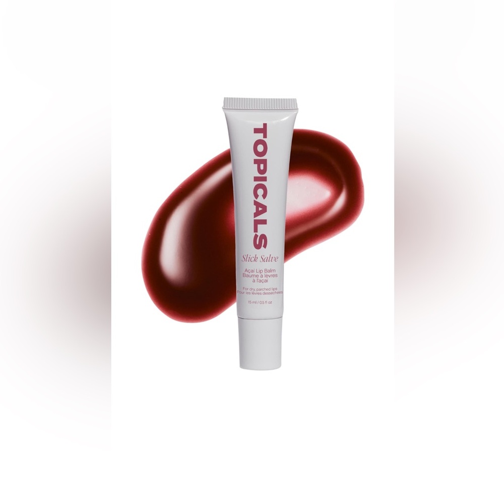 🌸TOPICALS Slick Salve Glossy Lip Balm for Soothing+Hydration Acai Full Size 15mL